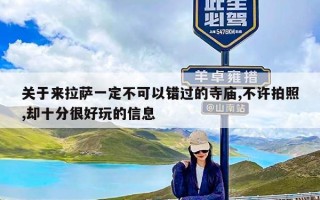 关于来拉萨一定不可以错过的寺庙,不许拍照,却十分很好玩的信息