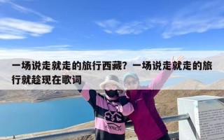 一场说走就走的旅行西藏？一场说走就走的旅行就趁现在歌词