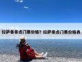 拉萨各景点门票价格？拉萨景点门票价格表
