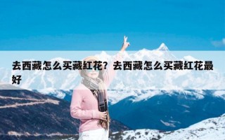 去西藏怎么买藏红花？去西藏怎么买藏红花最好