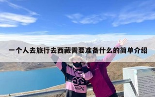 一个人去旅行去西藏需要准备什么的简单介绍